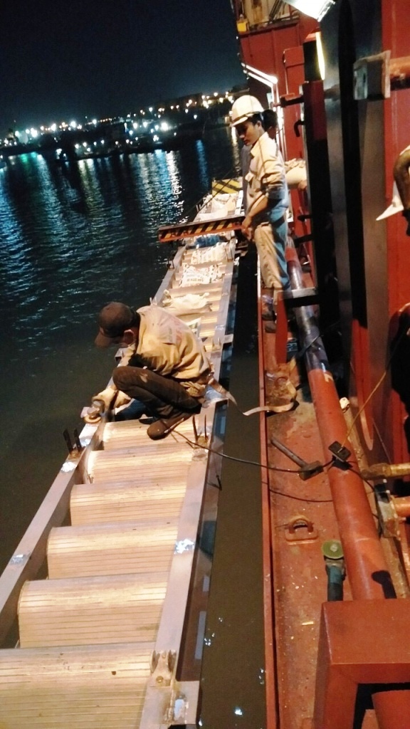 service repair gangway in ship.